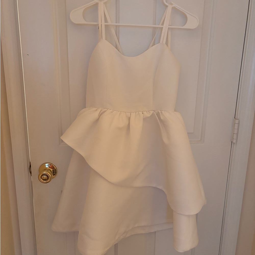 Elegant Off White Assymetrical Dress